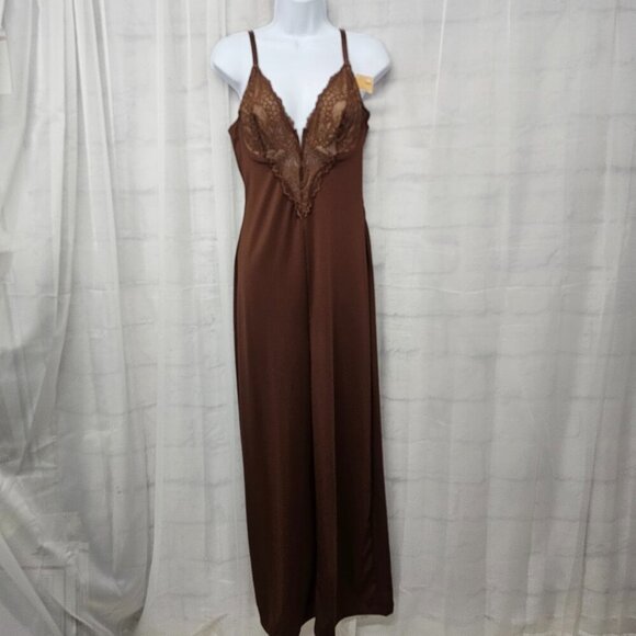 NWT Popilush Brown Babydoll Y2k Jumpsuit Halter Lingerie Fairy Wide Leg L - Picture 12 of 12